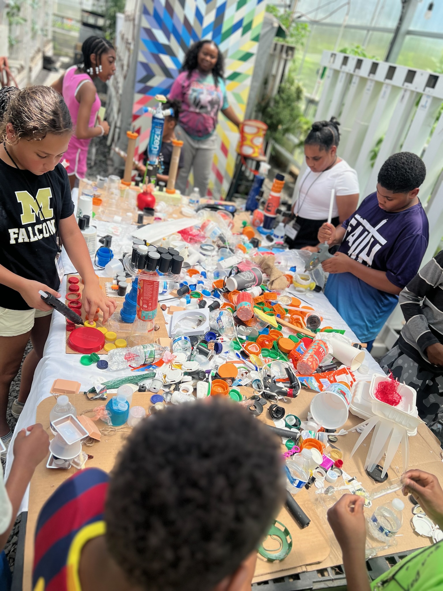 Arts and crafts session with kids