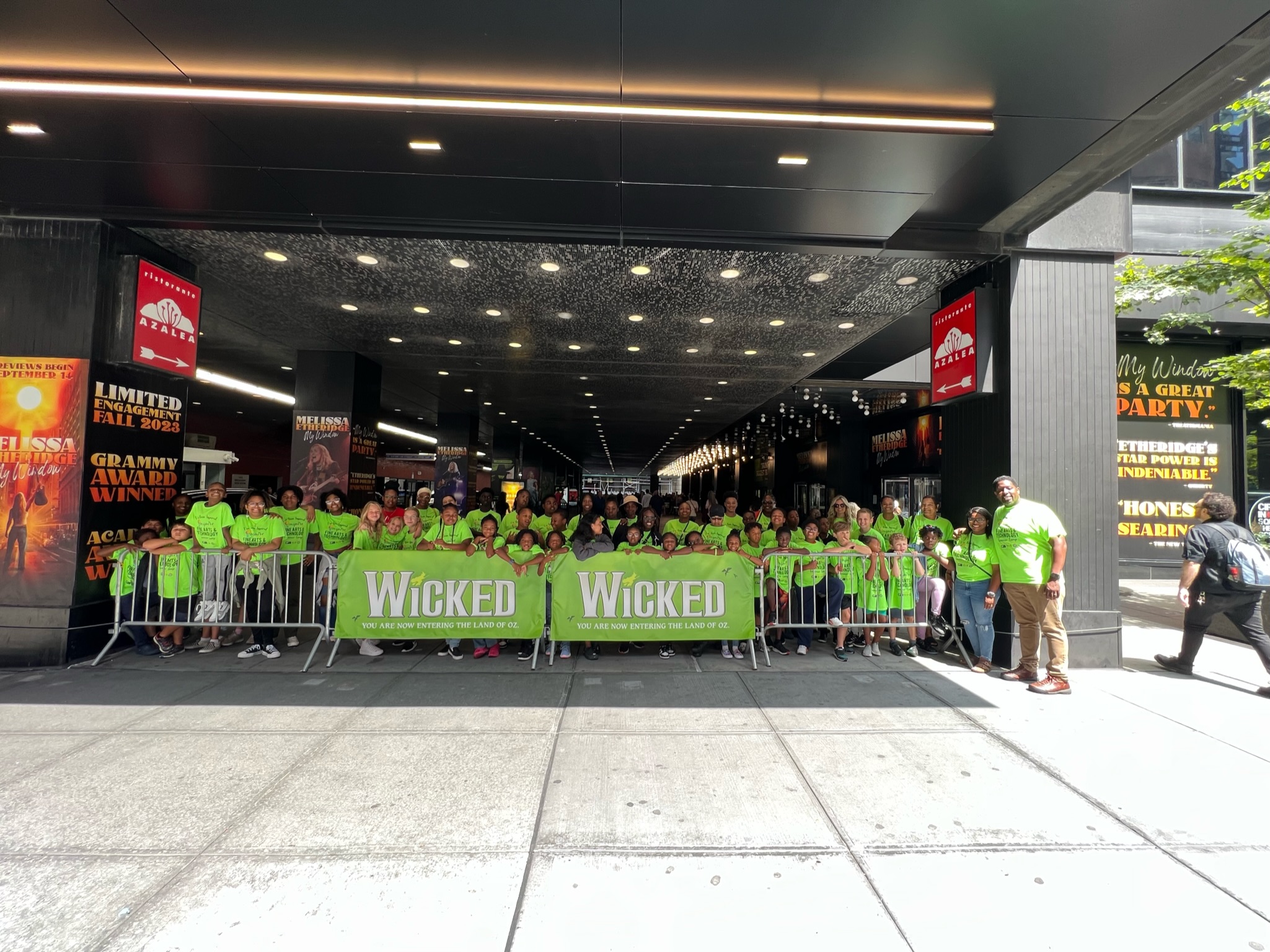Kids at a showing of Wicked on broadway