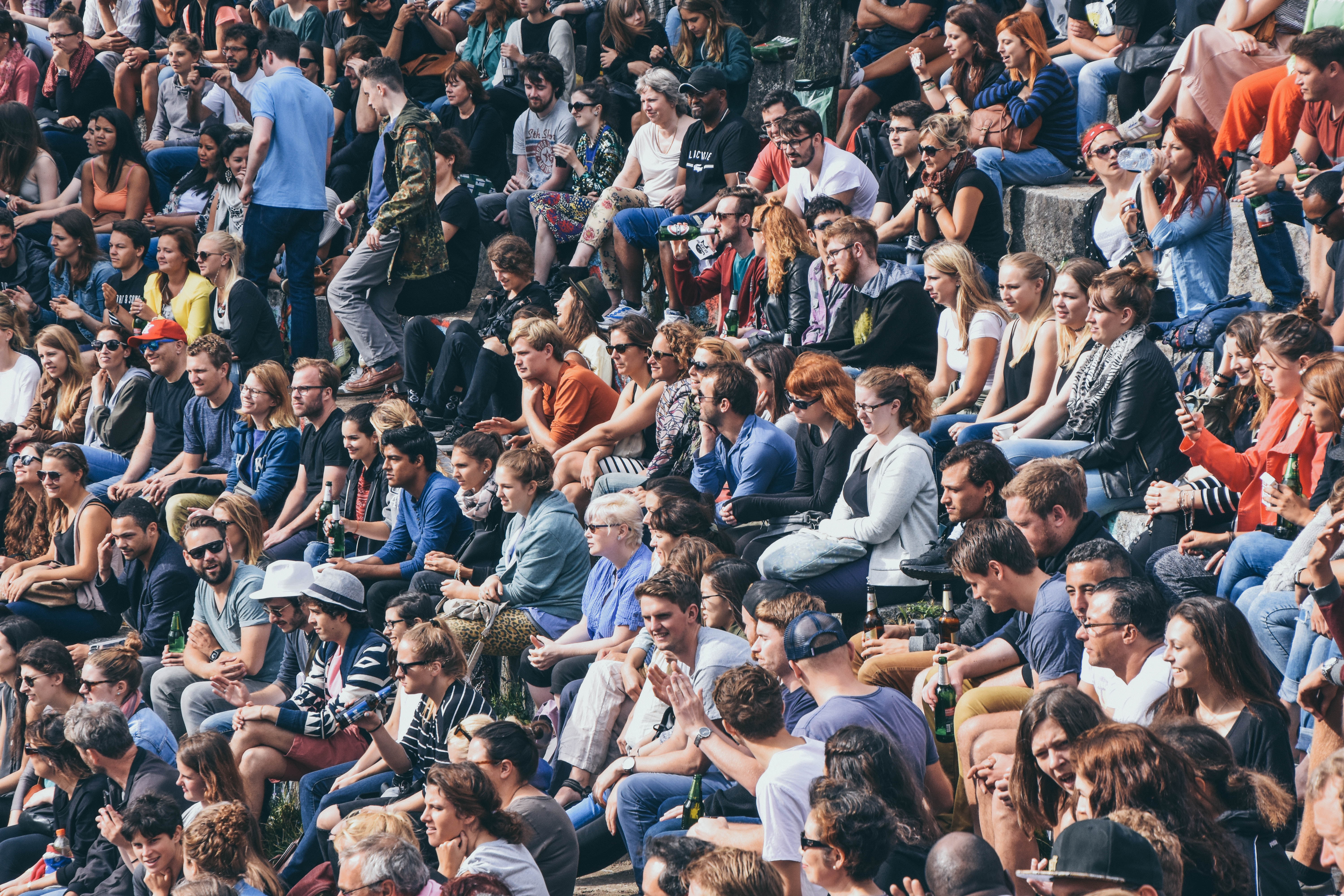 Crowd of people in an amphitheater